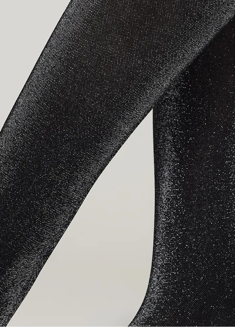 Жіночі гольфи з люрексом SHINY gamb dark silver metallic (сірий)