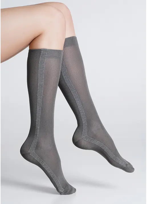 Гольфи з мікрофібри з блискучим орнаментом WG1 FASHION LUREX PA 001 grey/fumo metallic (сірий) Гольфи з мікрофібри з блискучим орнаментом WG1 FASHION LUREX PA 001 grey/fumo metallic (сірий)
