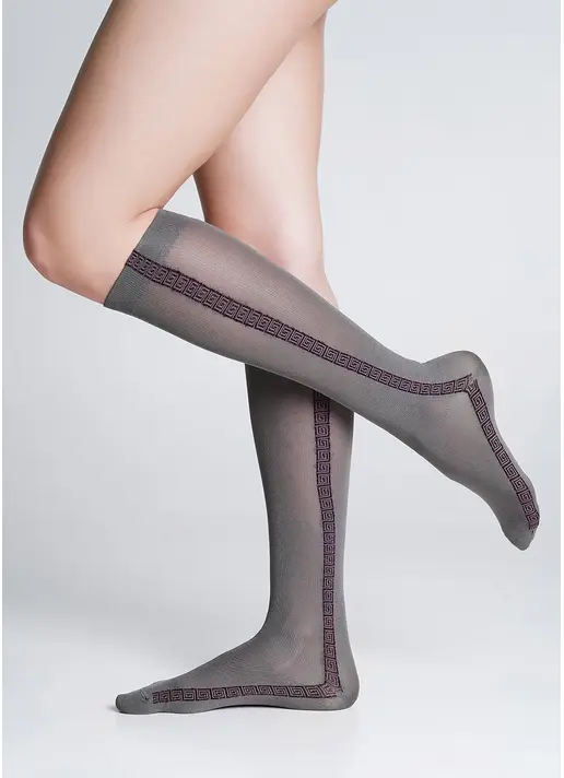 Гольфи з мікрофібри з блискучим орнаментом WG1 FASHION LUREX PA 001 grey/pink metallic (сірий/рожевий) Гольфи з мікрофібри з блискучим орнаментом WG1 FASHION LUREX PA 001 grey/pink metallic (сірий/рожевий)