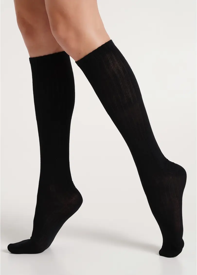 Гольфи з бавовни в рубчик WG1 STRONG RIB CLASSIC black (чорний)