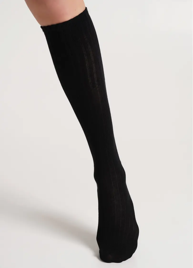 Гольфи з бавовни в рубчик WG1 STRONG RIB CLASSIC black (чорний)