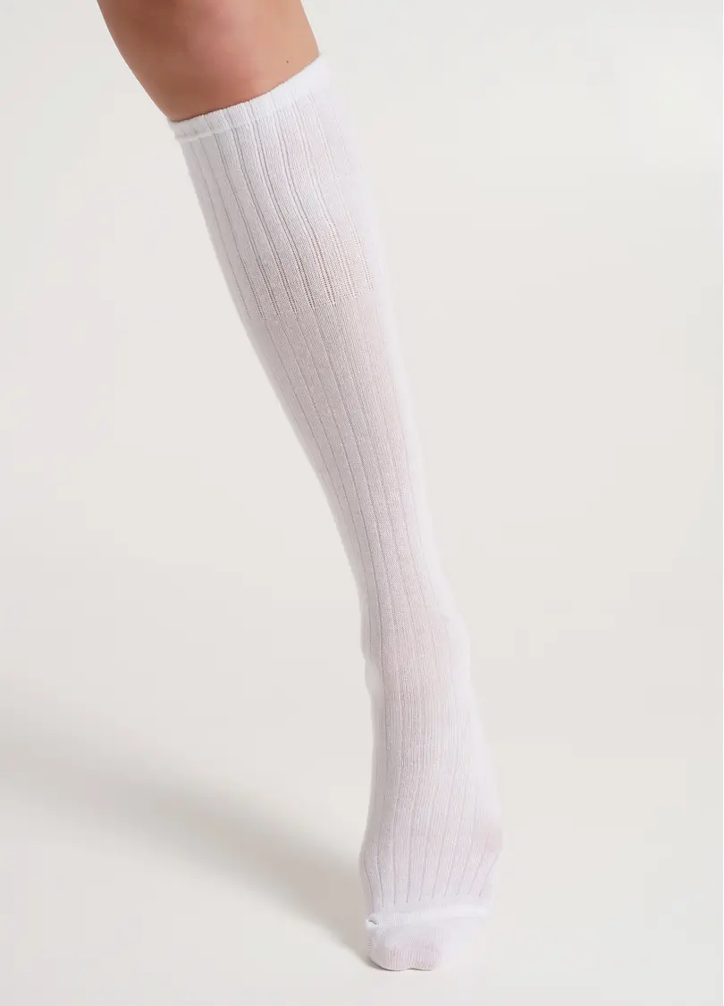Гольфи з бавовни в рубчик WG1 STRONG RIB CLASSIC white (білий)