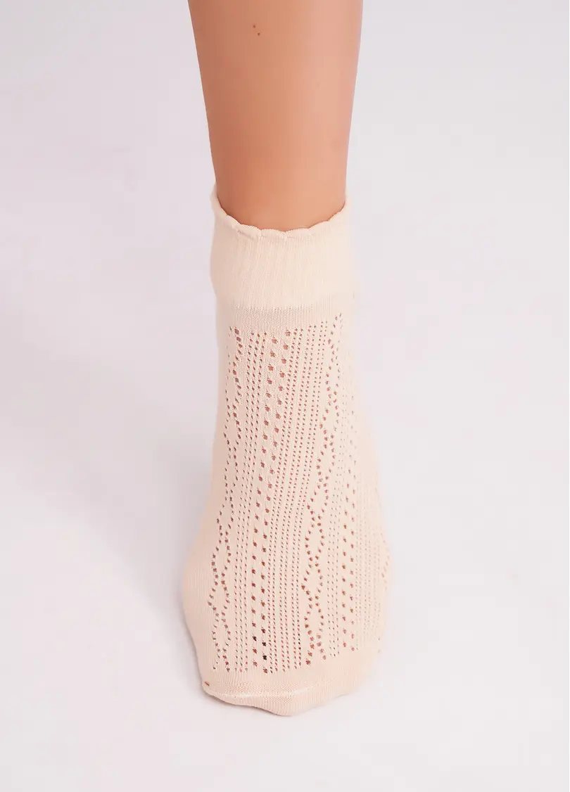 Шкарпетки жіночі ажурні WS1 AIR 011 beige (бежевий)