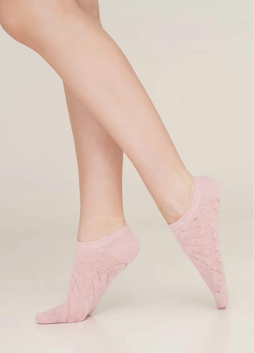 Жіночі короткі шкарпетки WS1 AIR NUDE 008 zephyr (рожевий)