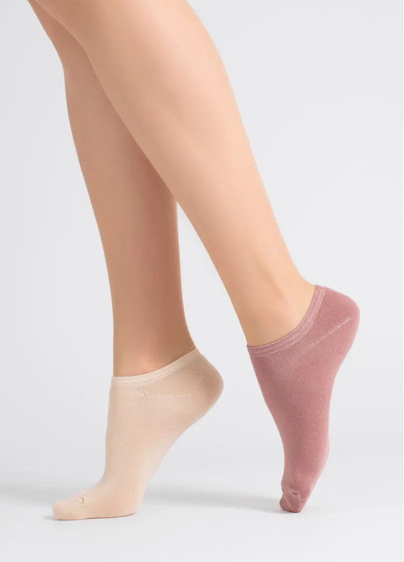Жіночі короткі шкарпетки (2 пари) WS1 CLASSIC panna/ash rose (бежевий/рожевий)