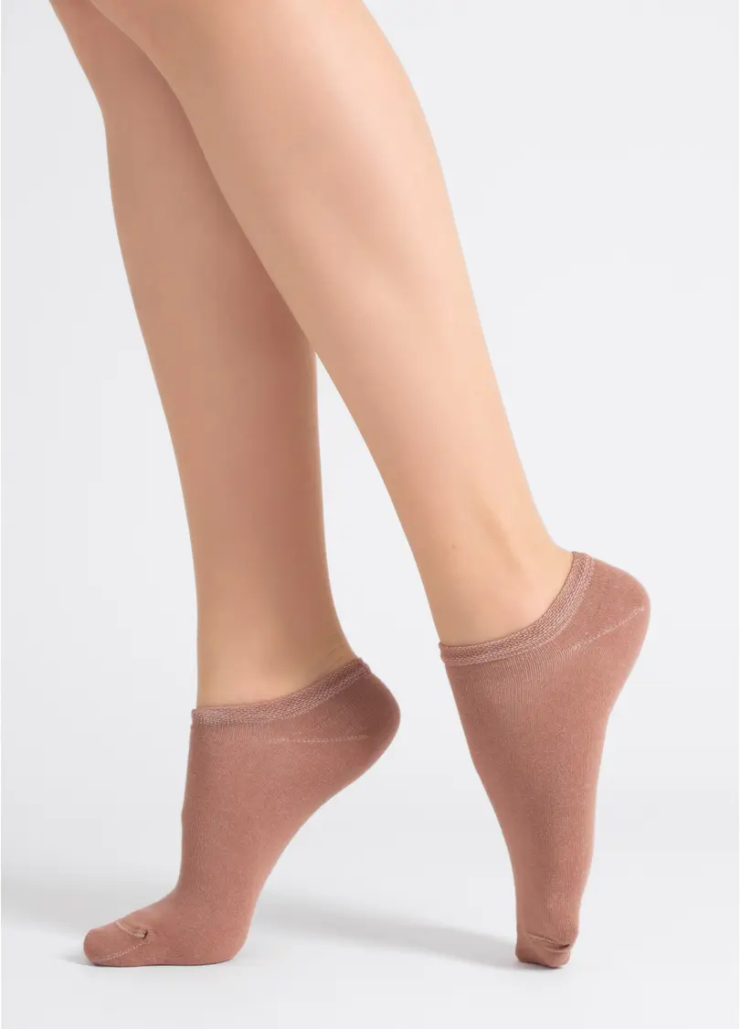 Жіночі короткі шкарпетки (2 пари) WS1 CLASSIC sand/mocha mousse (бежевий/коричневий)