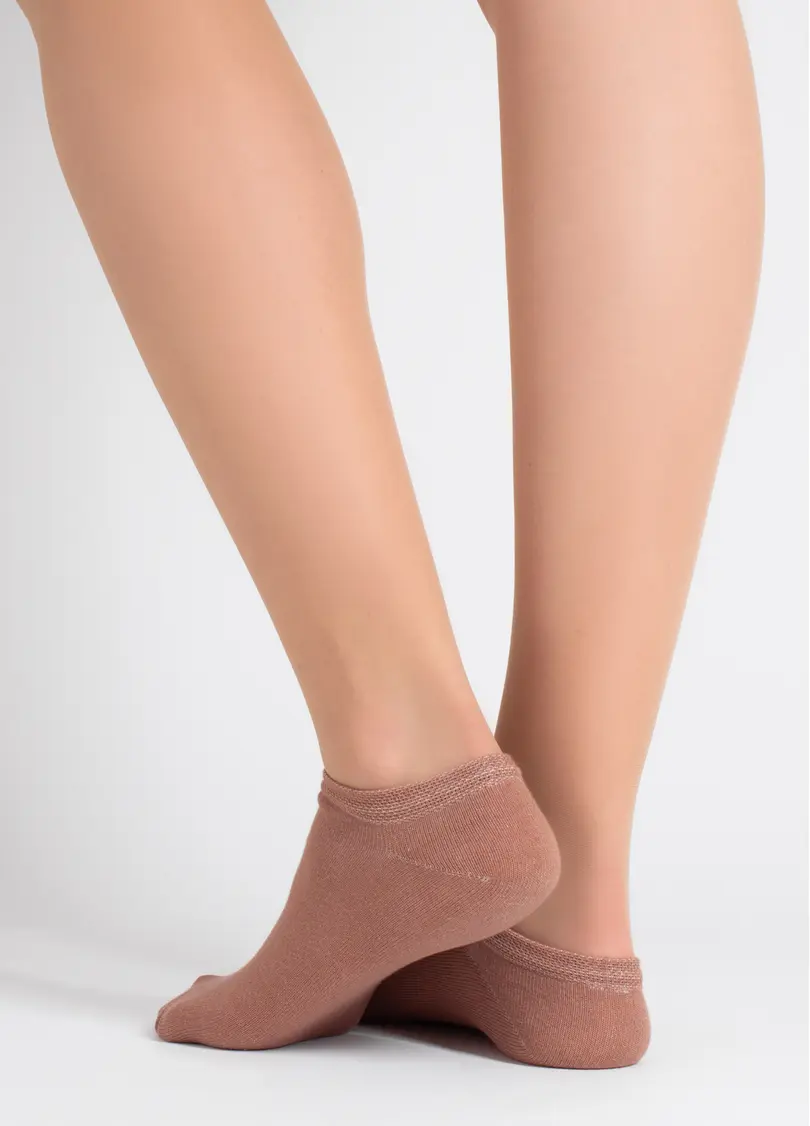 Жіночі короткі шкарпетки (2 пари) WS1 CLASSIC sand/mocha mousse (бежевий/коричневий)