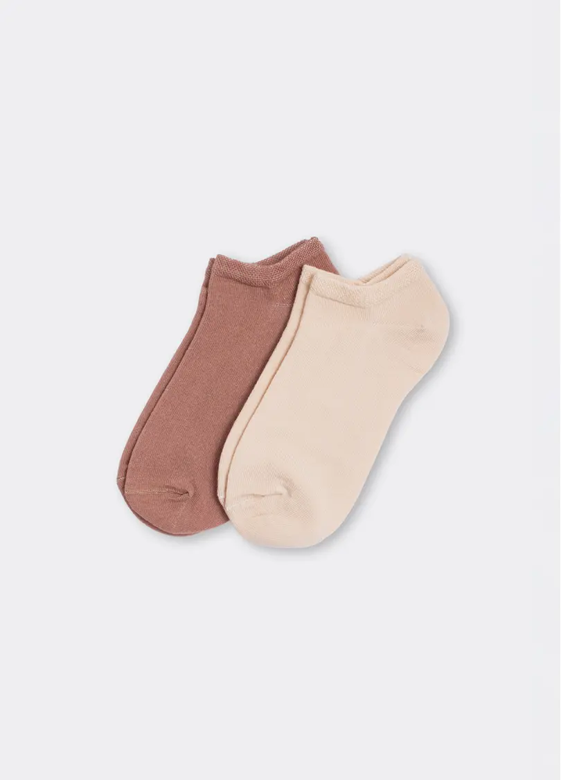 Жіночі короткі шкарпетки (2 пари) WS1 CLASSIC sand/mocha mousse (бежевий/коричневий)