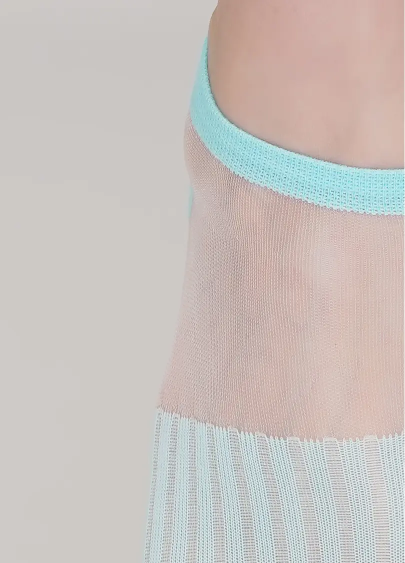 Короткі жіночі шкарпетки прозорі WS1 CRISTAL 028 light mint (зелений)