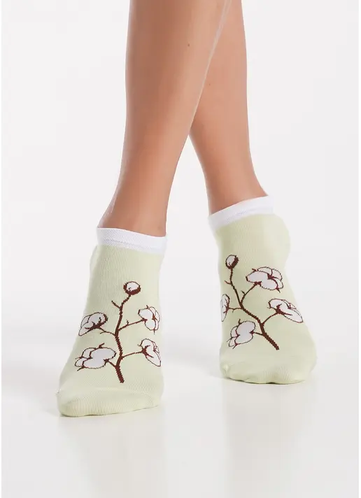 Шкарпетки короткі Квіти бавовни WS1 FASHION SET 2403 (пак х2) green (зелений)