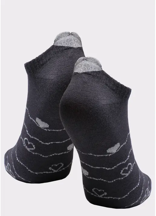 Короткі шкарпетки з сердечками WS1 LUREX 003 iron (сірий)
