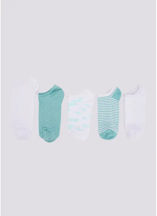Короткі шкарпетки набір з 5 пар WS1 SET 1 white/pastel turquoise (білий/зелений) Короткі шкарпетки набір з 5 пар WS1 SET 1 white/pastel turquoise (білий/зелений)