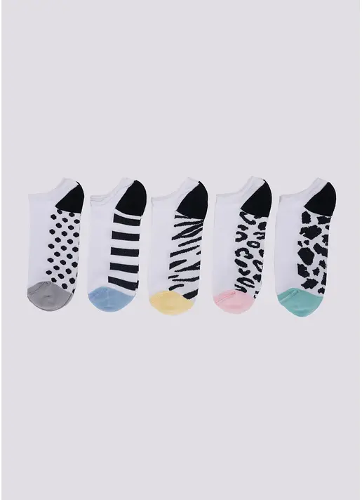 Короткі шкарпетки з анімалістичним малюнком набір з 5 пар WS1 SET 5 white (білий) Короткі шкарпетки з анімалістичним малюнком набір з 5 пар WS1 SET 5 white (білий)