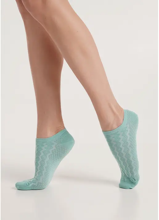 Короткі шкарпетки з плетеним візерунком WS1 SOFT BACKGROUND 003 pastel turquoise (зелений)