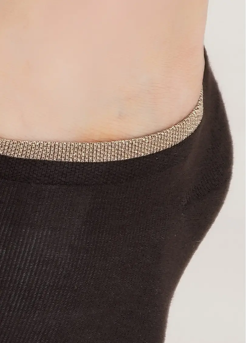 Шкарпетки з бавовни з блискучими сердечками WS1 SOFT LUREX 001 (WS1 PREMIUM LUREX 001) caffe (коричневий)