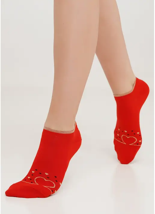 Шкарпетки з бавовни з блискучими сердечками WS1 SOFT LUREX 001 (WS1 PREMIUM LUREX 001) red (червоний) Шкарпетки з бавовни з блискучими сердечками WS1 SOFT LUREX 001 (WS1 PREMIUM LUREX 001) red (червоний)