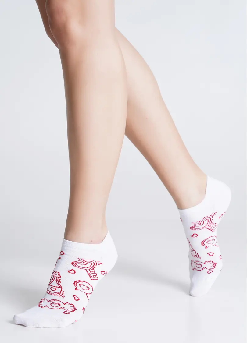 Шкарпетки з малюнками WS1 VALENTINE 010 white (білий)
