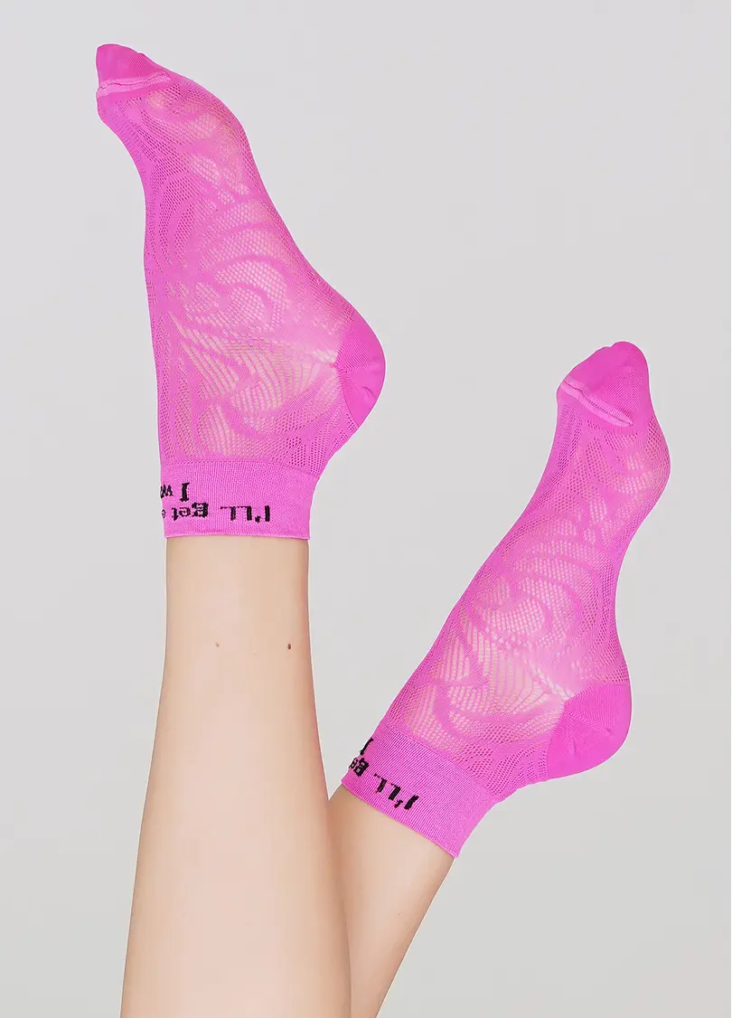 Жіночі короткі спортивні шкарпетки WS2 AIR PA 009 pink neon (рожевий)