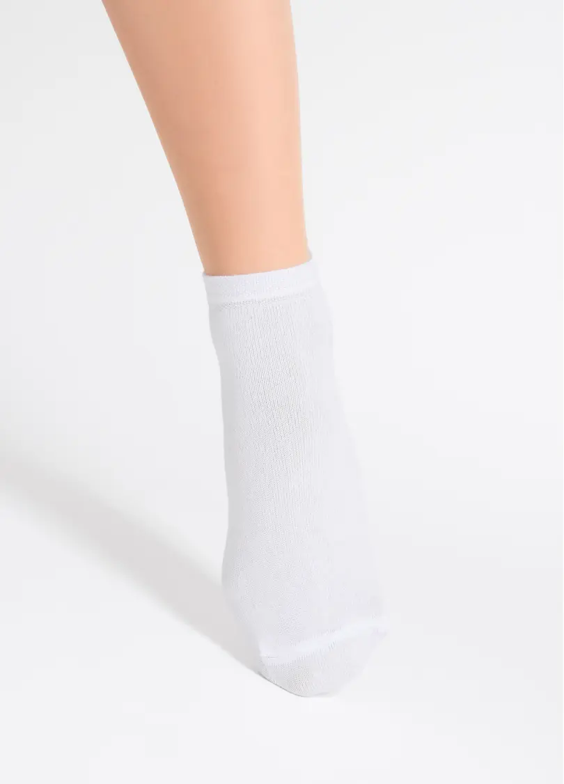 Жіночі бавовняні шкарпетки (2 пари) WS2 CLASSIC light grey melange/white (сірий/білий)