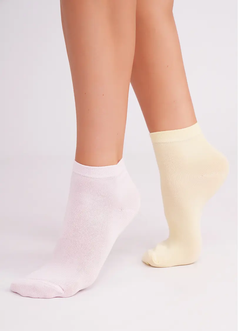 Жіночі бавовняні шкарпетки (2 пари) WS2 CLASSIC blushing bride/light yellow (рожевий/жовтий)
