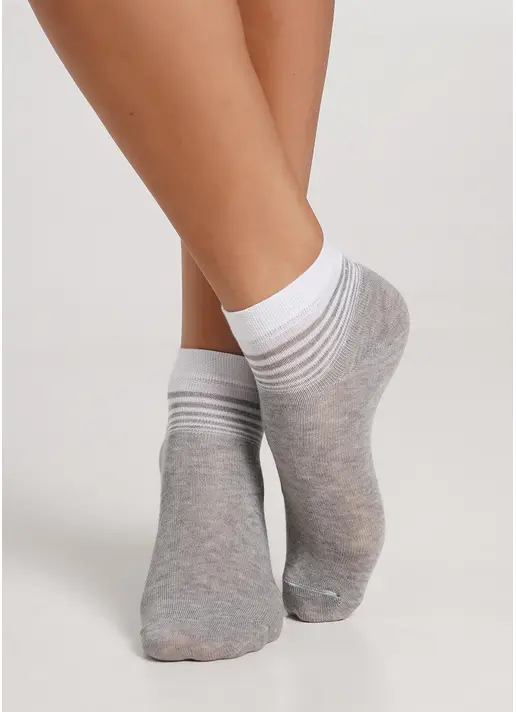 Шкарпетки з геометричним візерунком 2 пари WS2 FASHION SET 2405 (пак х2) light grey melange (сірий) Шкарпетки з геометричним візерунком 2 пари WS2 FASHION SET 2405 (пак х2) light grey melange (сірий)