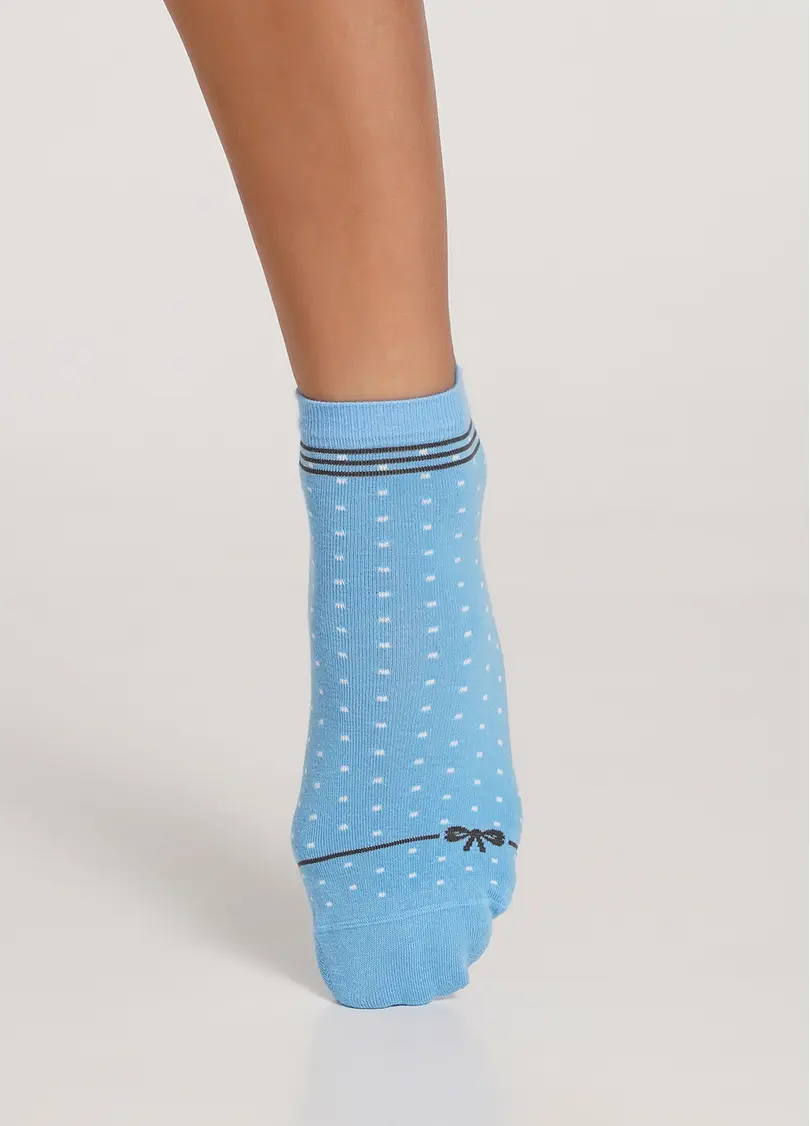 Шкарпетки в горошок з бантиком WS2 SOFT FASHION 004 [WS2C/Sl-004] baby blue (блакитний)