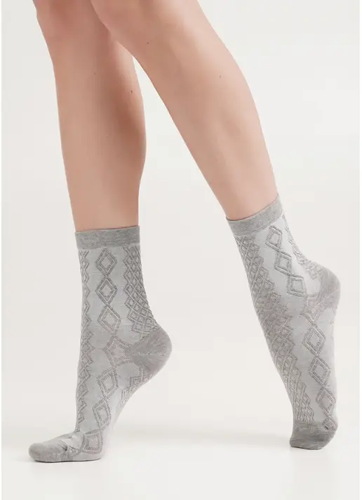 Високі шкарпетки з бавовни WS3 BACKGROUND 004 light grey melange (сірий) Високі шкарпетки з бавовни WS3 BACKGROUND 004 light grey melange (сірий)