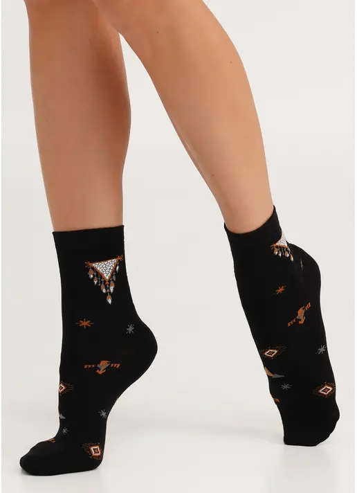 Шкарпетки бавовняні з ловцем снів WS3 BOHO 002 black (чорний)