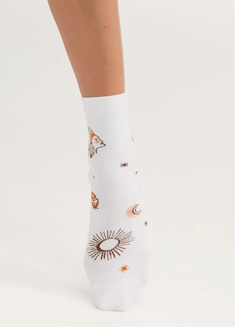 Шкарпетки високі в стилі бохо WS3 BOHO 003 white (білий)