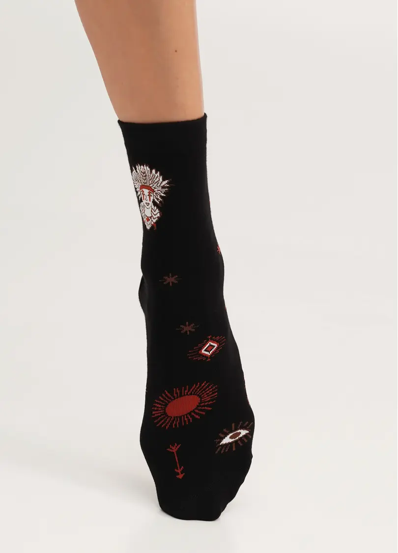Шкарпетки з бавовни з ловцем снів WS3 BOHO 004 black (чорний)