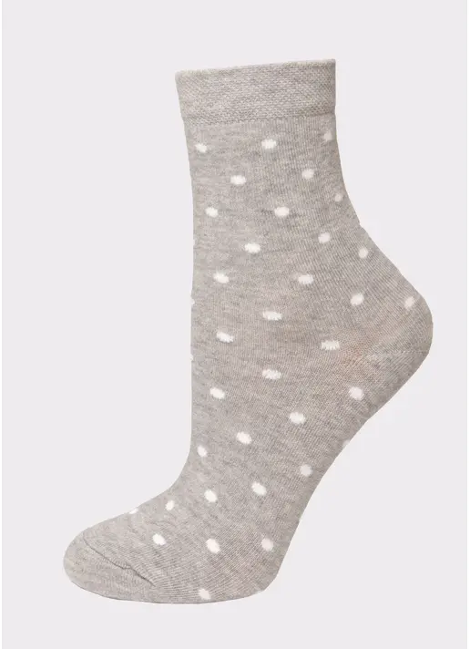 Жіночі бавовняні шкарпетки комплект (2 пари) WS3 CLASSIC + WS BASIC 001 light grey melange (меланж)
