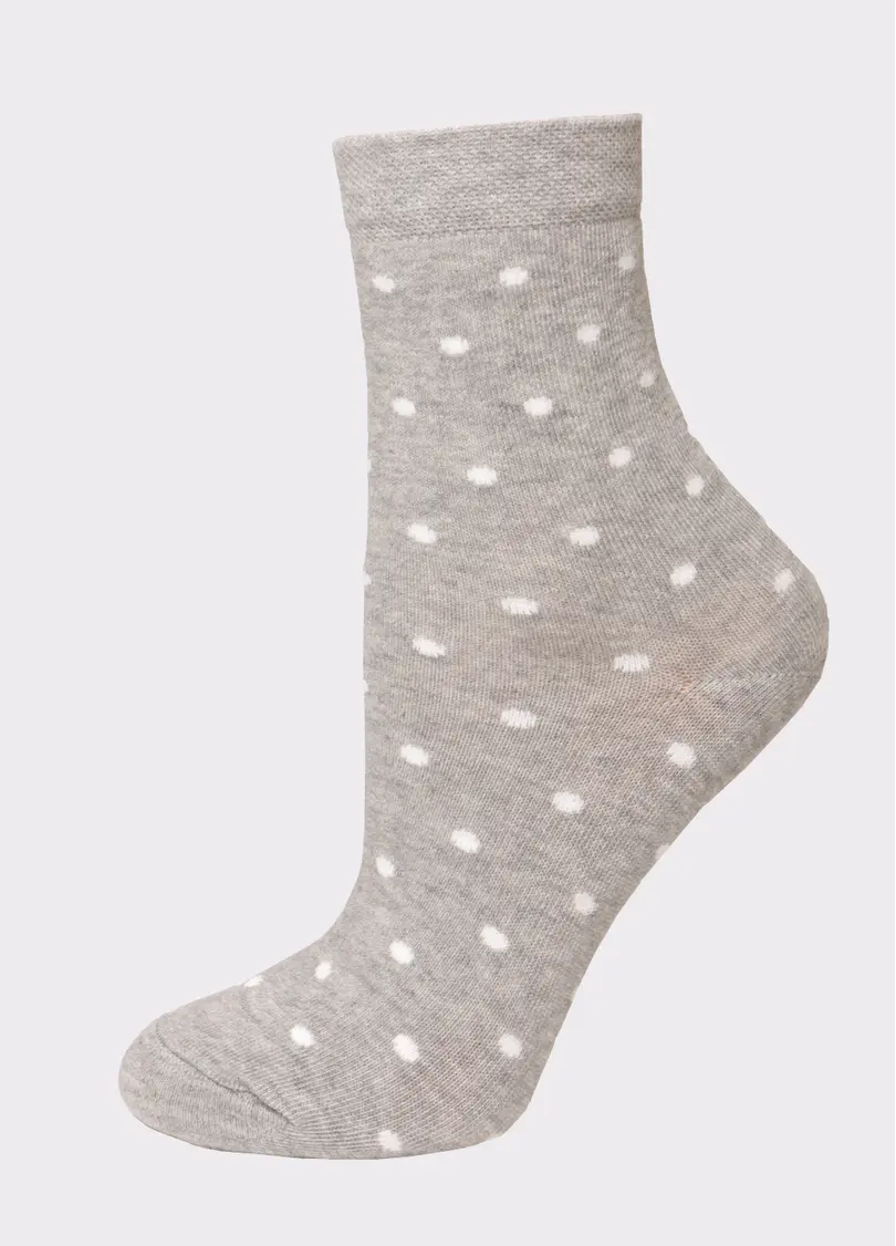 Жіночі бавовняні шкарпетки комплект (2 пари) WS3 CLASSIC + WS BASIC 001 light grey melange (меланж)