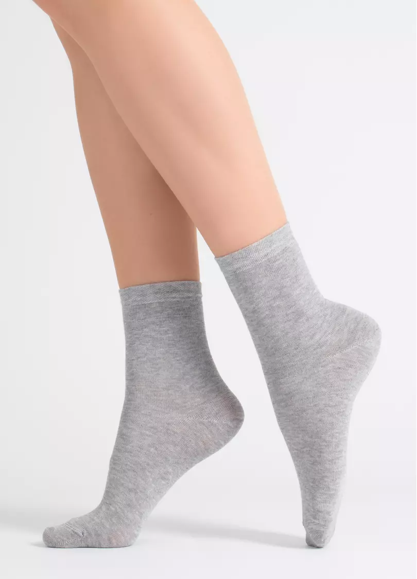 Шкарпетки жіночі (2 пари) WS3 CLASSIC light grey melange/white (сірий/білий)