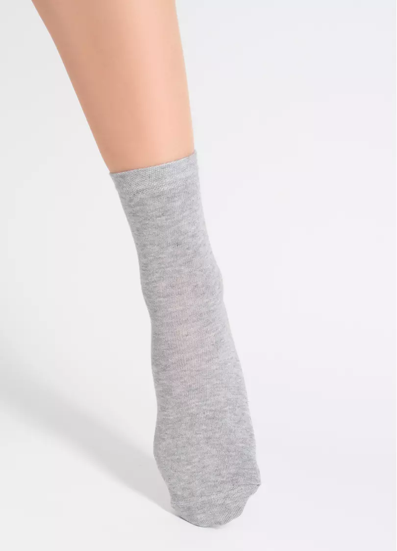 Шкарпетки жіночі (2 пари) WS3 CLASSIC light grey melange/white (сірий/білий)