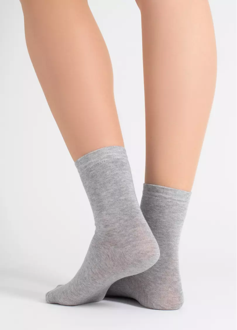 Шкарпетки жіночі (2 пари) WS3 CLASSIC light grey melange/white (сірий/білий)