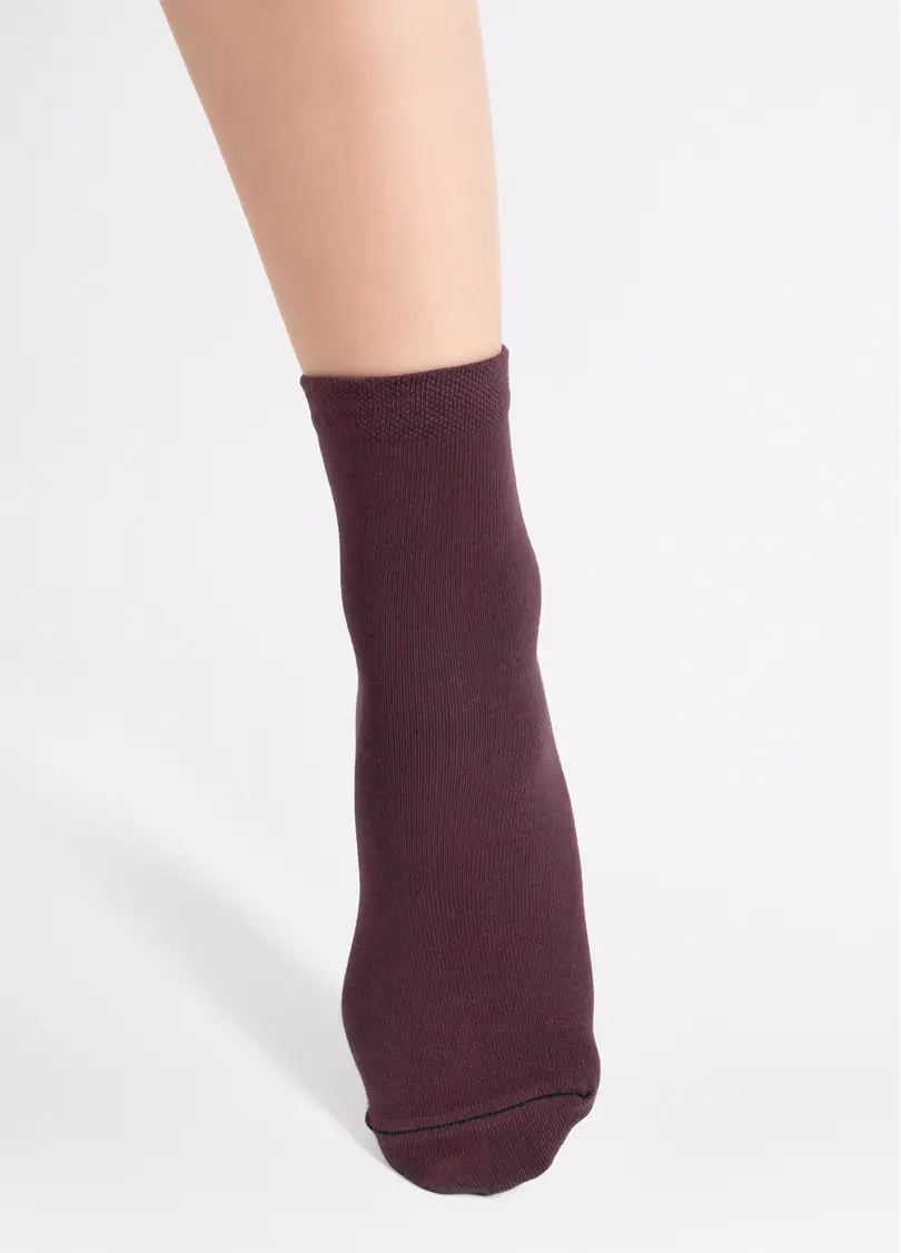 Шкарпетки жіночі (2 пари) WS3 CLASSIC marsala/iron (бордовий/сірий)