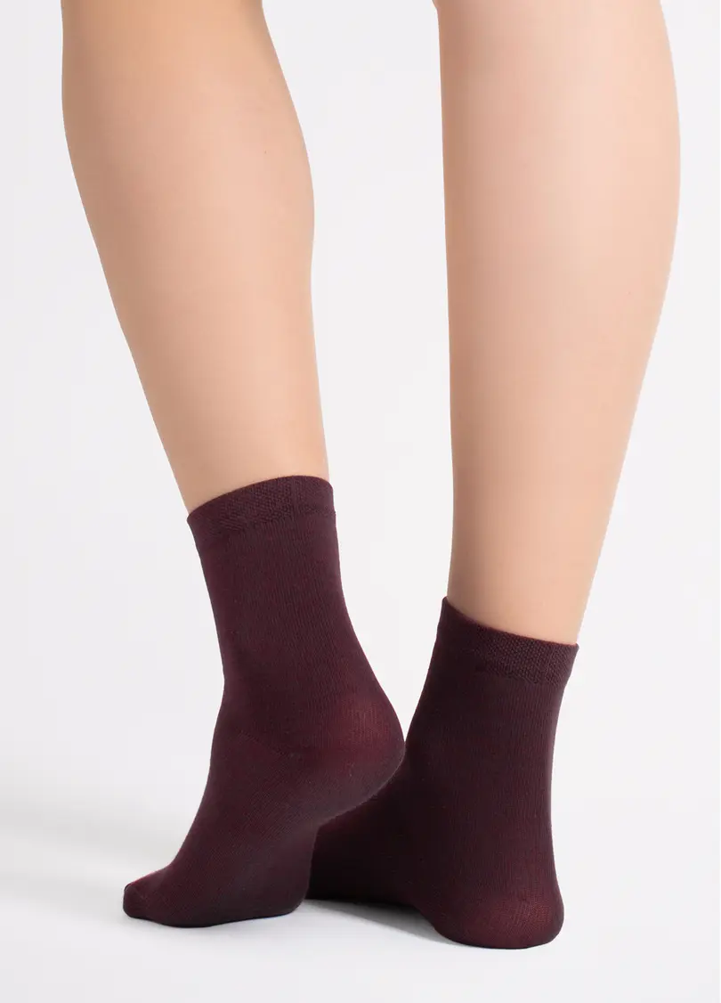 Шкарпетки жіночі (2 пари) WS3 CLASSIC marsala/iron (бордовий/сірий)
