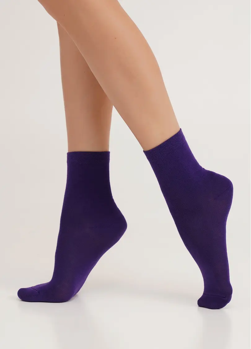 Шкарпетки жіночі (2 пари) WS3 CLASSIC violet indigo/silver melange (фіолетовий/сірий)