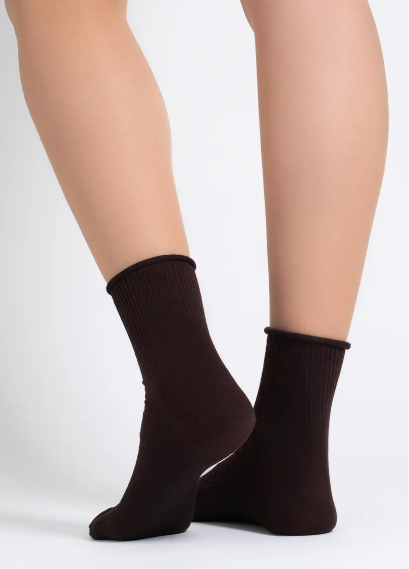 Шкарпетки в рубчик WS3 FASHION 060 chocolate (коричневий)