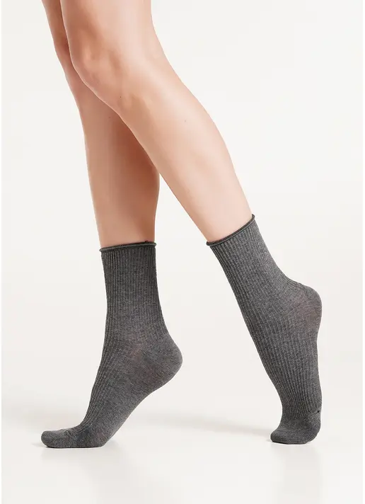 Шкарпетки в рубчик WS3 FASHION 060 dark grey melange (сірий) Шкарпетки в рубчик WS3 FASHION 060 dark grey melange (сірий)