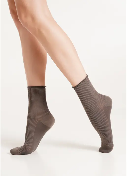 Шкарпетки в рубчик WS3 FASHION 060 haze (коричневий) Шкарпетки в рубчик WS3 FASHION 060 haze (коричневий)