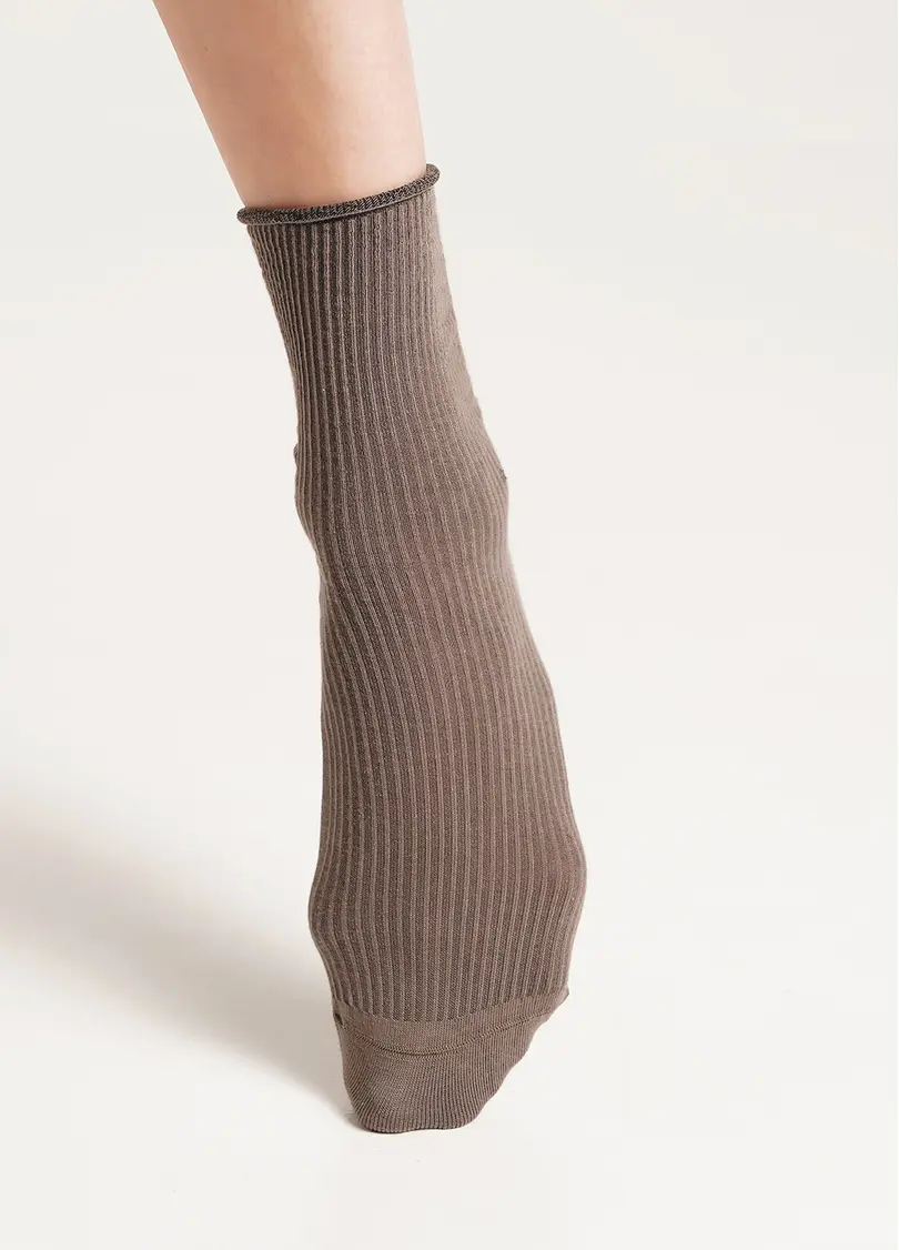 Шкарпетки в рубчик WS3 FASHION 060 haze (коричневий)