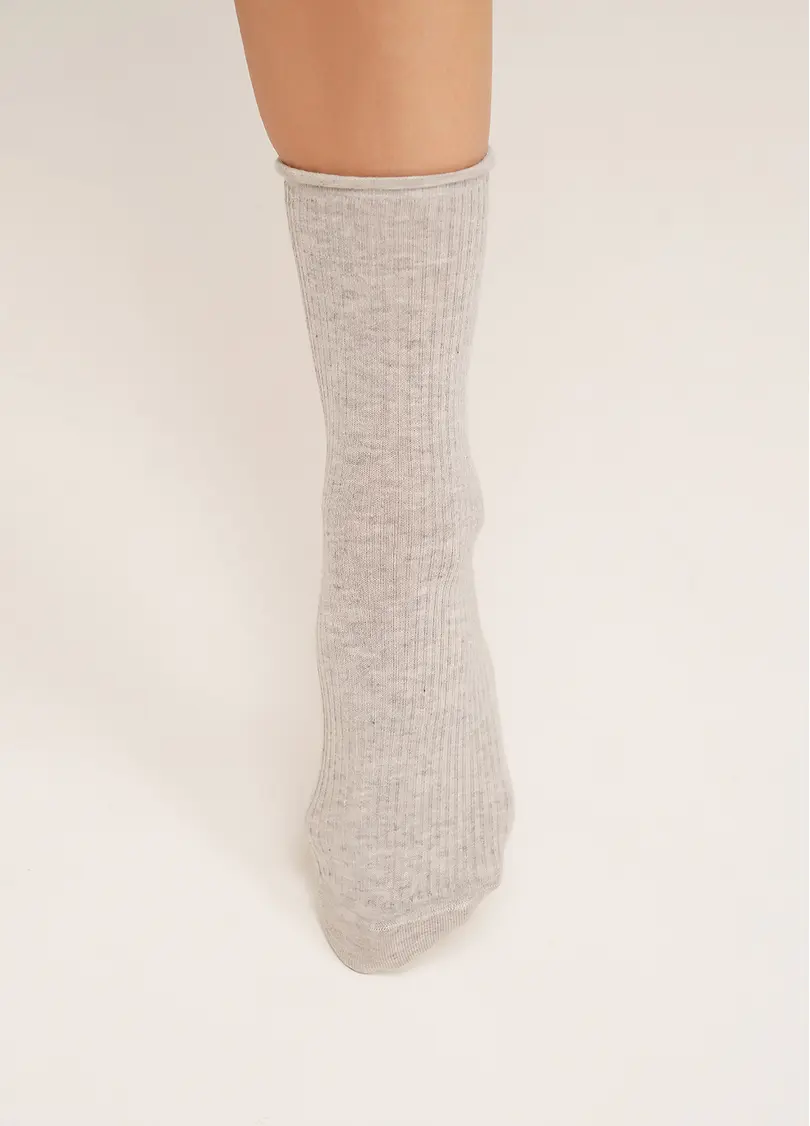 Шкарпетки в рубчик WS3 FASHION 060 silver melange (сірий)