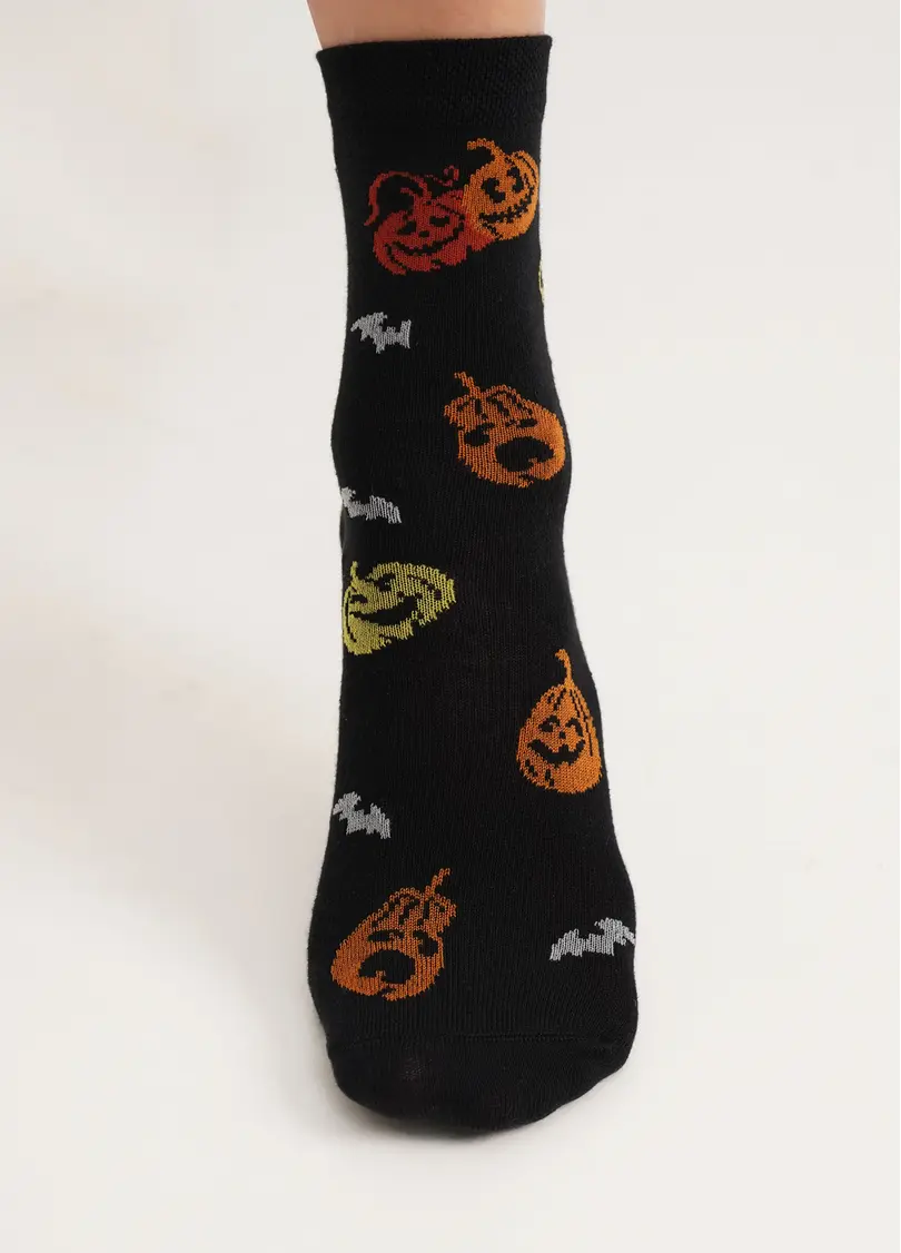 Шкарпетки з гарбузами до Геловіну WS3 HALLOWEEN 2202 black (чорний)