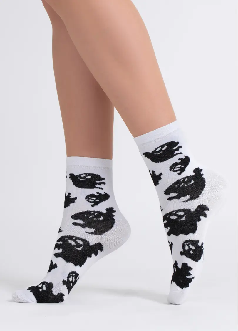 Шкарпетки з привидами Хелловін WS3 HALLOWEEN 2505 white (білий)