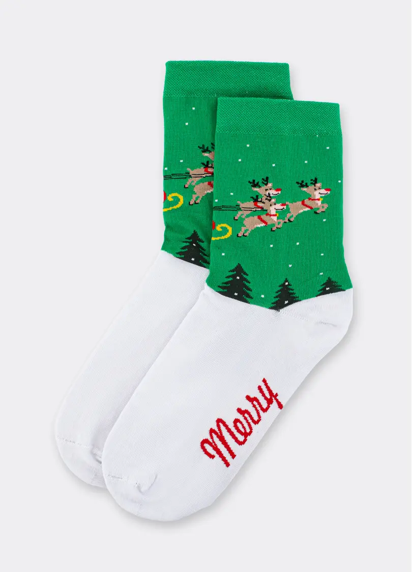 Шкарпетки новорічні WS3 NEW YEAR 2606 green (зелений)