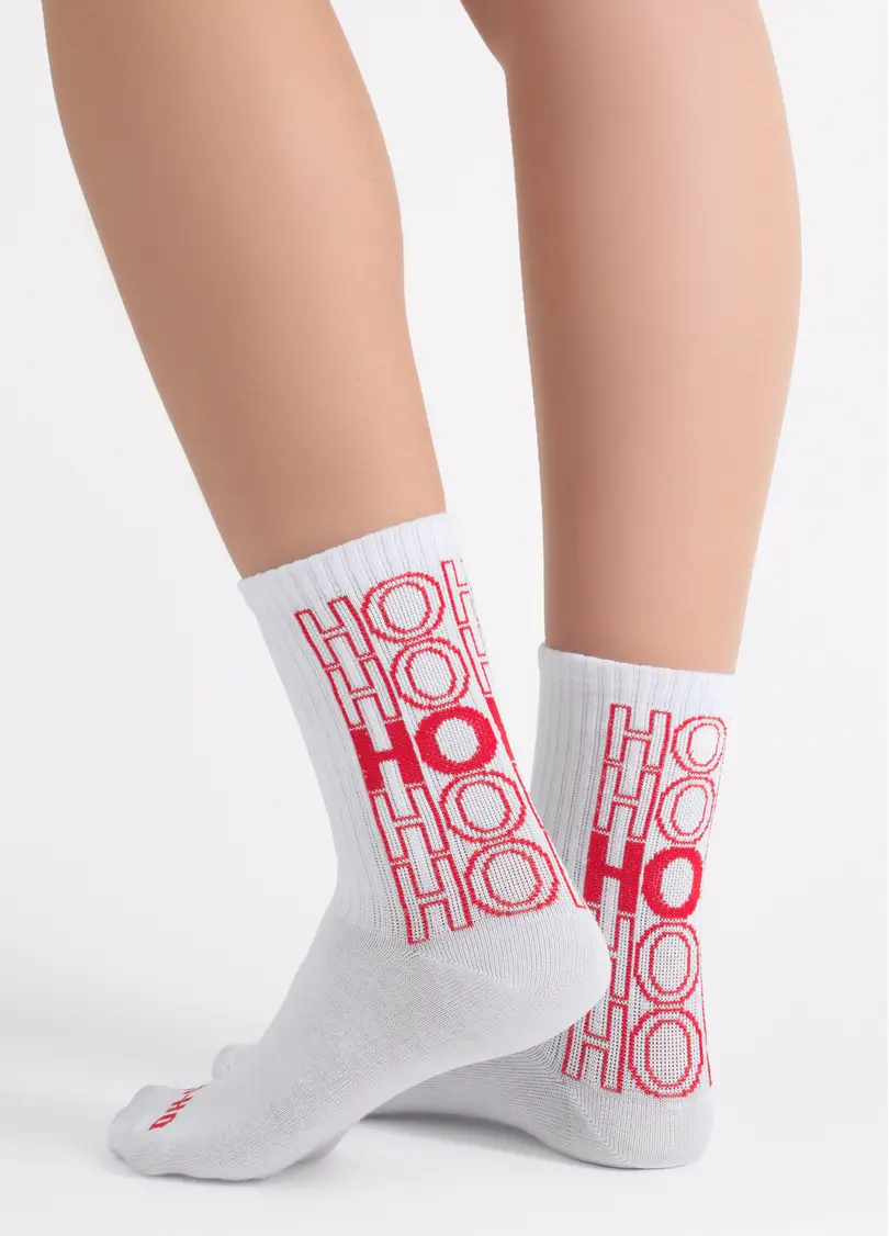 Новорічні шкарпетки в рубчик WS3 NEW YEAR STRONG 2601 white (білий)