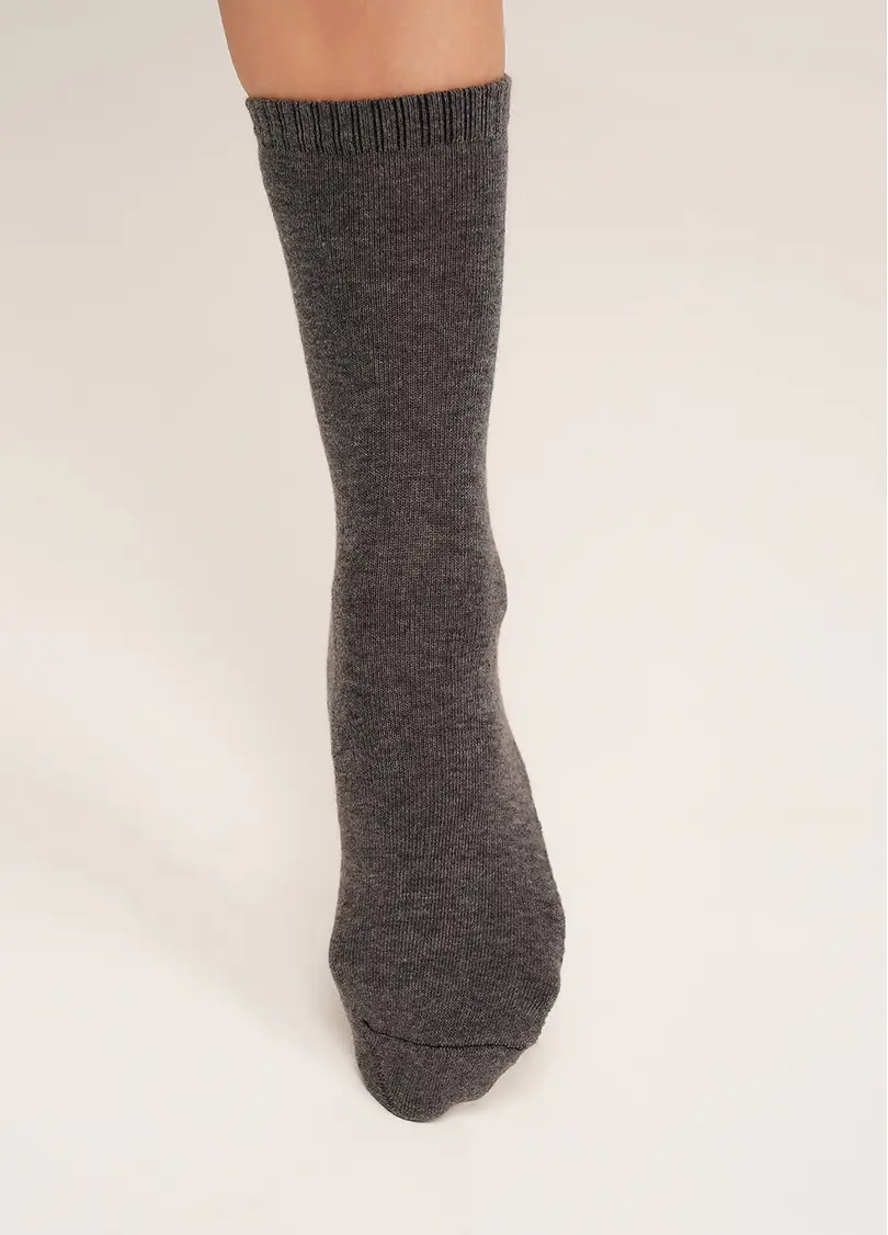 Жіночі теплі шкарпетки WS3 TERRY CLASSIC 003 dark grey melange (сірий)