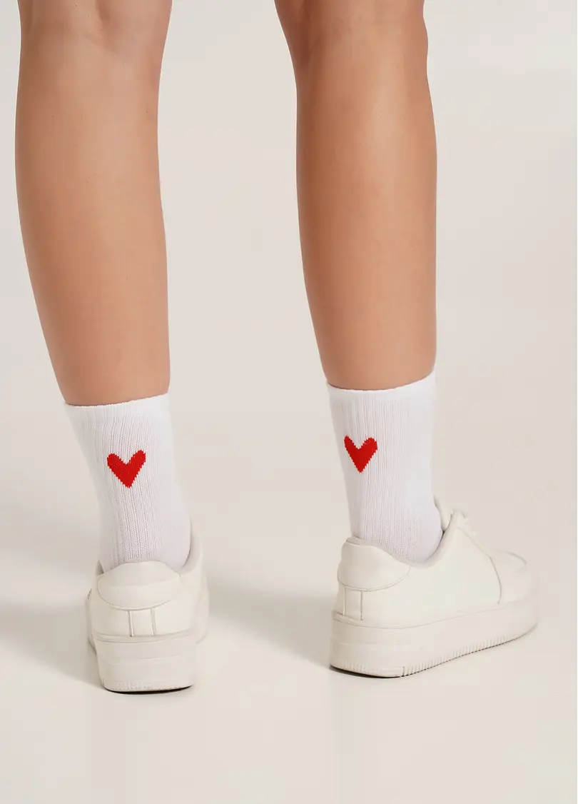 Шкарпетки з сердечками WS3 VALENTINE 2501 white (білий)