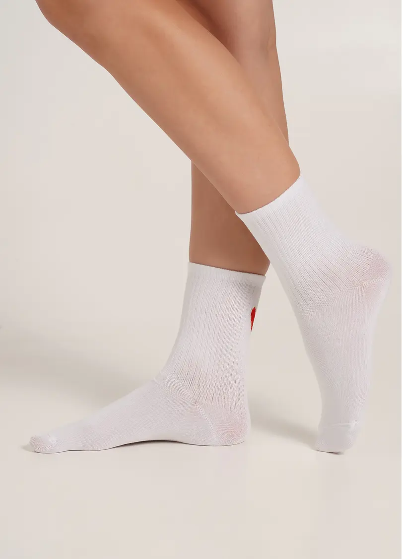Шкарпетки з сердечками WS3 VALENTINE 2501 white (білий)